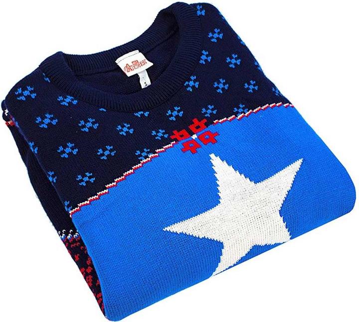 Actual product image Captain America Christmas design sweatshirt (S)