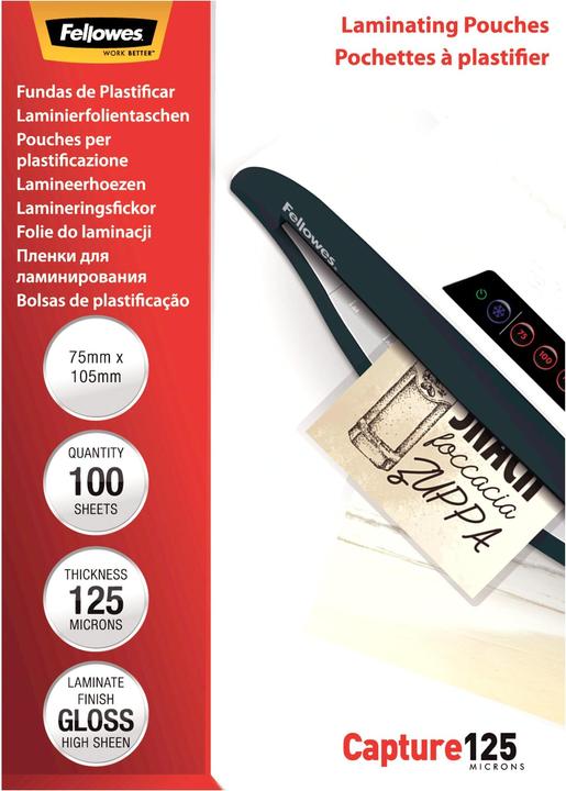 Actual product image Fellowes Capture 125, 75x105mm (ID card format, 100 Piece, 125 µm)