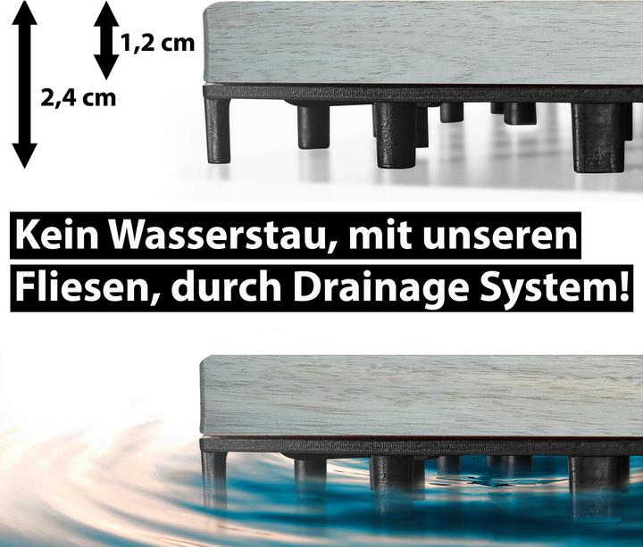Produktbild Gartenfreude Fliesen 10er-Set Holzfliesen Klicksystem (10 x, 30 x 30 cm)