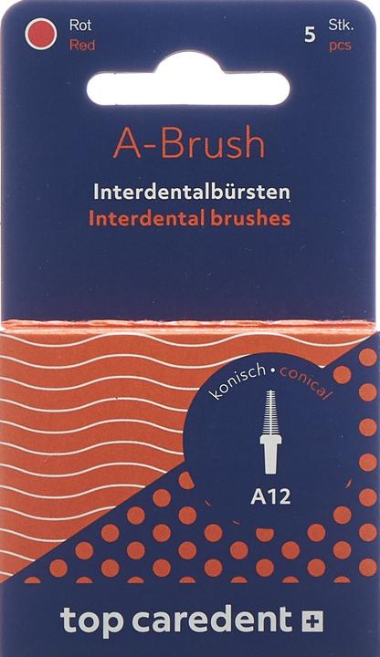 Immagine prodotto Top Caredent A12 IDBH-RK Interdentalbürste rot konisch >1.6mm (5 x, 1.60 mm)