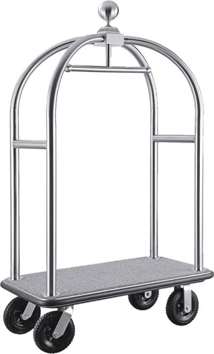 Produktbild Contacto Hotelgepäckwagen verchromt 110x61x191cm (LxBxH), Luftreifen