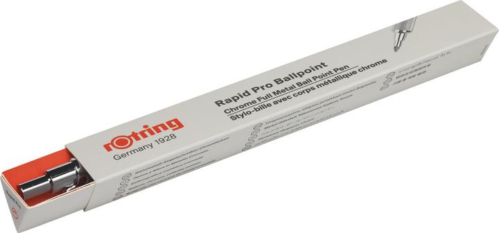 Produktbild Rotring Druckkugelschreiber rapid PRO CHROM Strichfarbe: blau, Strichstärke: M, dokumentenecht (Chrom, 1 x)