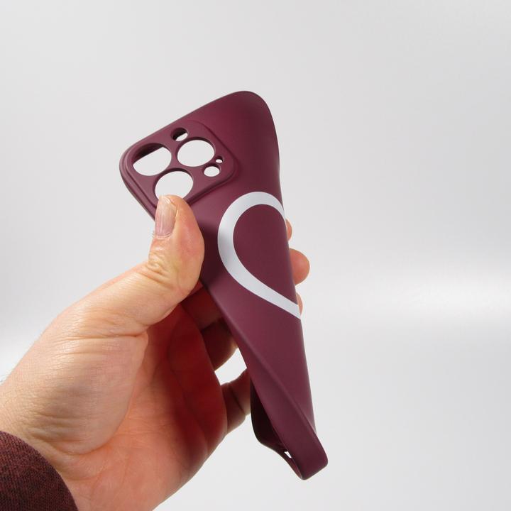 Actual product image PhoneLook Soft shell silicone cover with MagSafe and camera protection Bordeaux (Apple iPhone 13 Pro)