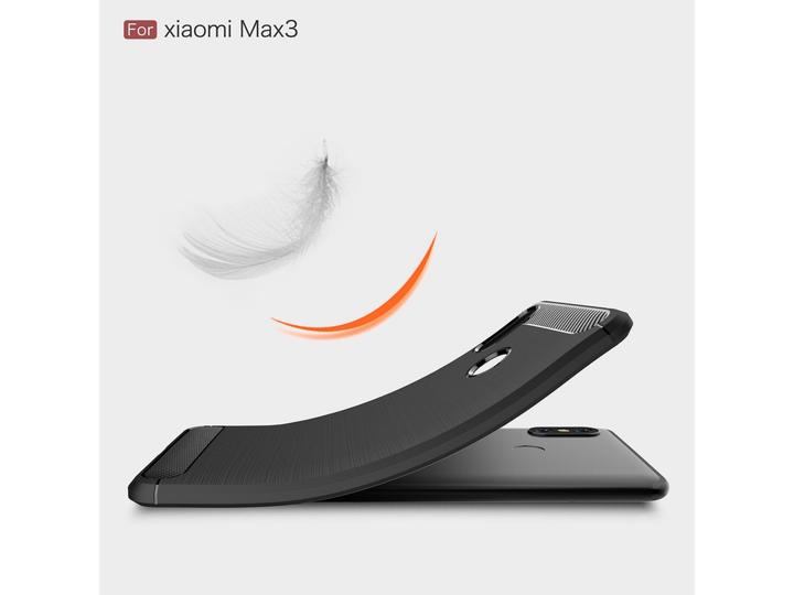 Immagine prodotto Screenguard Xiaomi Mi Max 3 Scafo Carbonio Spazzolato Morbido TPU (Mi Max 3)