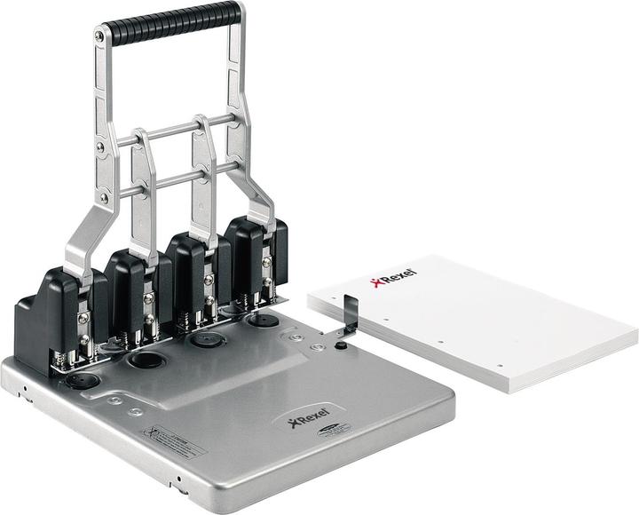 Image du produit Rexel Perforateur à quatre trous HD4150, noir-argent Capacité de perforation : 150 feuilles, en métal