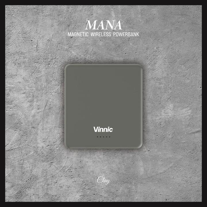 Actual product image Vinnic MANA Magnetic Wireless Powerbank 8,000mAh, clay (8000 mAh, 15 W, 30.80 Wh)