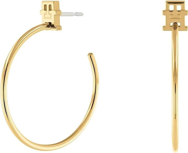 Tommy Hilfiger MÃ³dnÃ­ pozlacenÃ© nÃ¡uÅ¡nice kruhy Monogram 2780720 (Edelstahl)