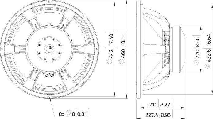 Produktbild Lavoce 18 Subwoofer Ferrit Alukorb (1 Stk.)