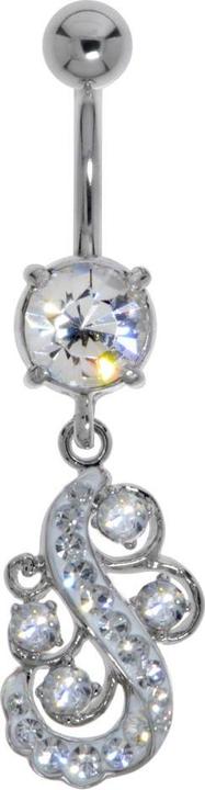 Produktbild Bijouteria Bauchpiercing (Kristall, Messing rhodiniert, Zirkonia, Chirurgenstahl 316L)