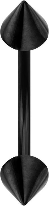 Star Piercing Micro Banane schwarz mit zwei Cone (ohne Messing, Titan G23)