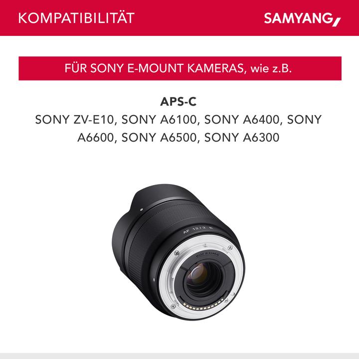 Produktbild Samyang AF 12mm f/2.0 Sony E-Mount (Sony E, APS-C / DX)