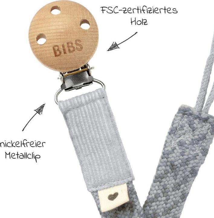 Produktbild Bibs Schnullerkette geflochten, Cloud/ Iron (1 x)