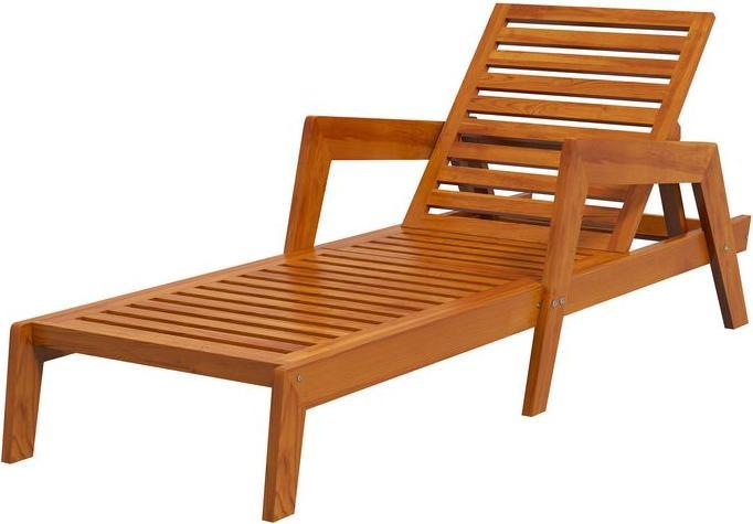 Swisshandel24 Lettino prendisole, lettino da giardino in legno, lettino Relax resistente alle intemperie, carico (66 cm)