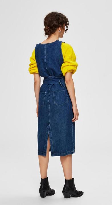 Image du produit Selected Femme Robe en denim avec ceinture à la taille (38)