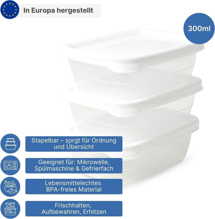 Immagine prodotto Hobby 3er-Set Aufbewahrungsdosen Frischhaltedosen Vorratsdosen Stapeldosen (0.30 l)