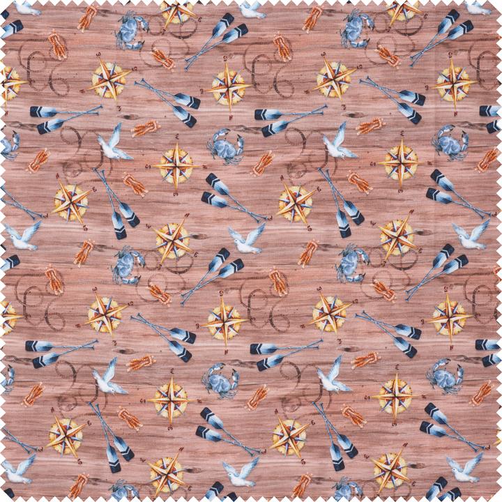 Actual product image VBS Nautical" cotton fabric, 150 cm wide, by the metre