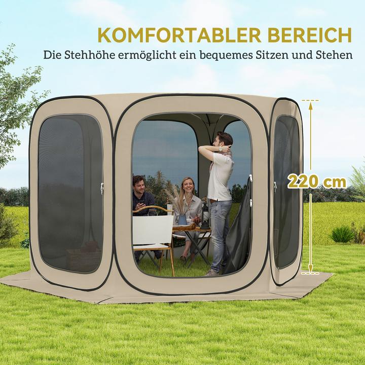 Produktbild Outsunny Campingzelt Oxfordstoff, Stahldraht Khaki (Wurfzelt)