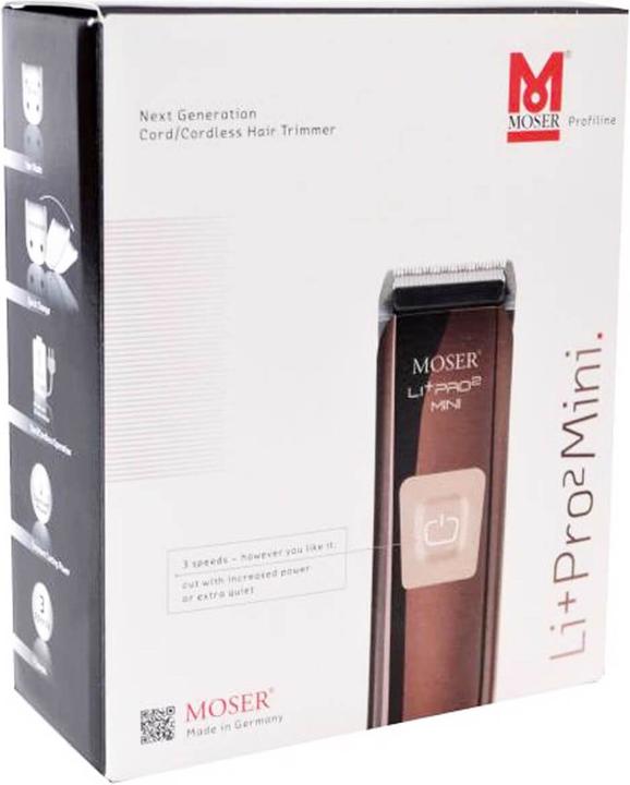 Actual product image Moser Li+Pro2 Mini metallic brown hair trimmer