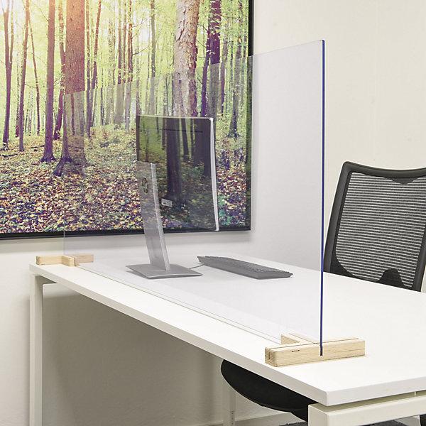 Image du produit smiT Vitre de séparation pour bureaux/tables, avec 2 liaisons de pieds en forme de T