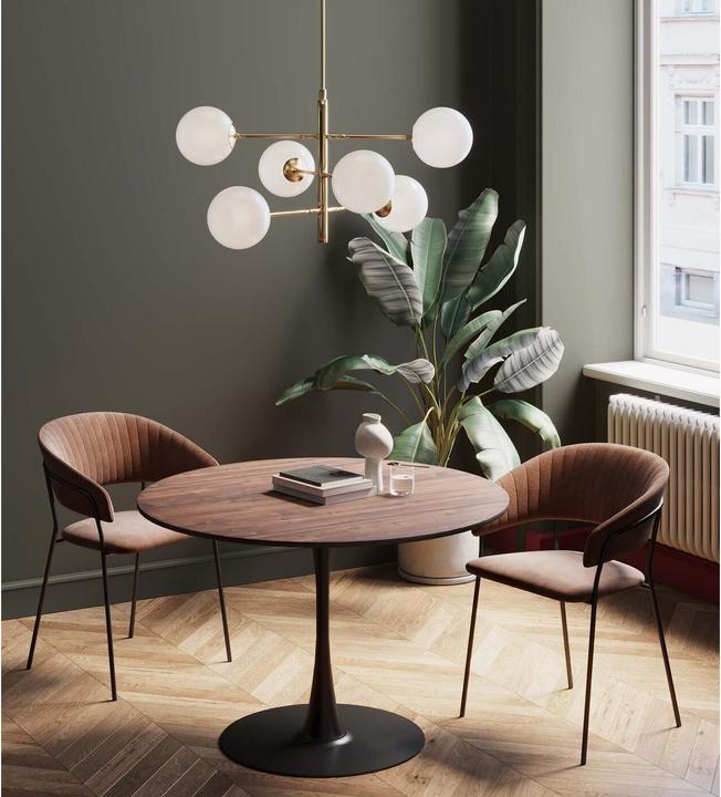 Actual product image Kare Design Table Schickeria Walnut look black round 110 (110 x 110 x 72 cm)