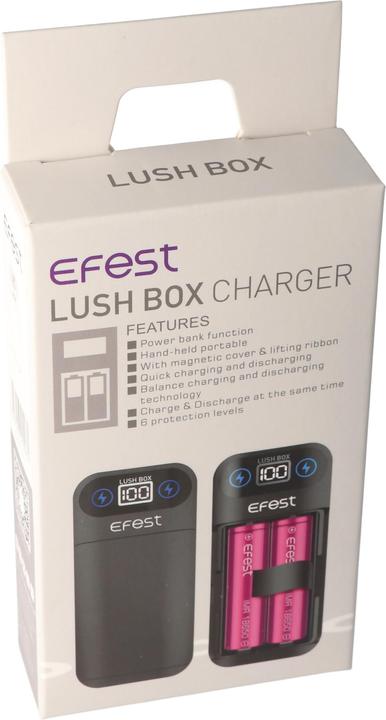 Produktbild Efest Powerbank und 18650 Li-ion Ladegerät für 18650 3,6V -3,7V Lithium Ionen Akkus, ohne Akkus (1 Stk., 18650, Ladegerät inkl. Akku)