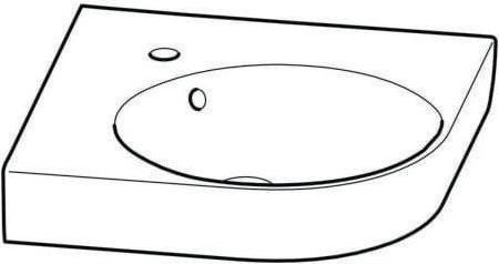 Immagine prodotto Geberit Lavabo ad angolo RENOVA COMPACT lavabo laterale 50cm m HL con troppopieno bianco (500 mm, 500 mm)
