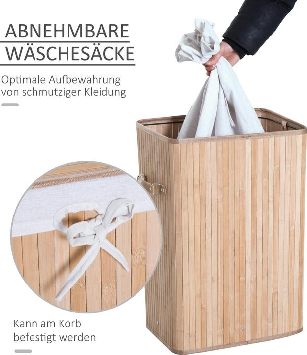 Immagine prodotto Homcom Cesto per il bucato con 2 maniglie (72 l)