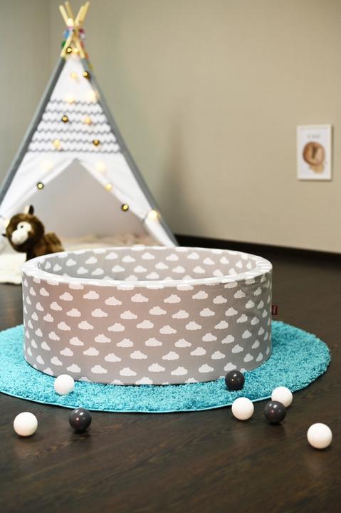 Actual product image Knorrtoys Bällebad soft - "Grey white clouds" - 300 balls grey/creme (ca. 6cm Durchmesser)