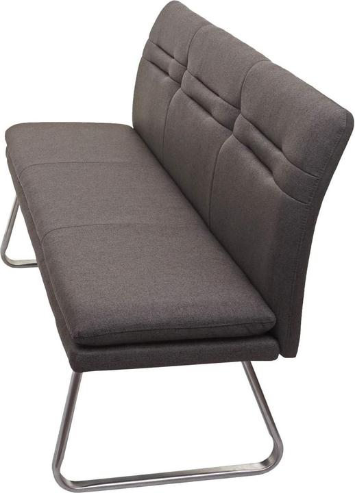 Immagine prodotto Swisshandel24 Panca, panca per sala da pranzo panca imbottita, schienale in tessuto/tessuto acciaio inox (160 cm)