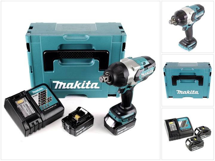 Immagine prodotto Makita DTW 1001 RFJ 18V Trapano avvitatore ad impulsi a batteria in Makpac + 2x Batterie BL 1830 3,0 (Batteria ricaricabile)