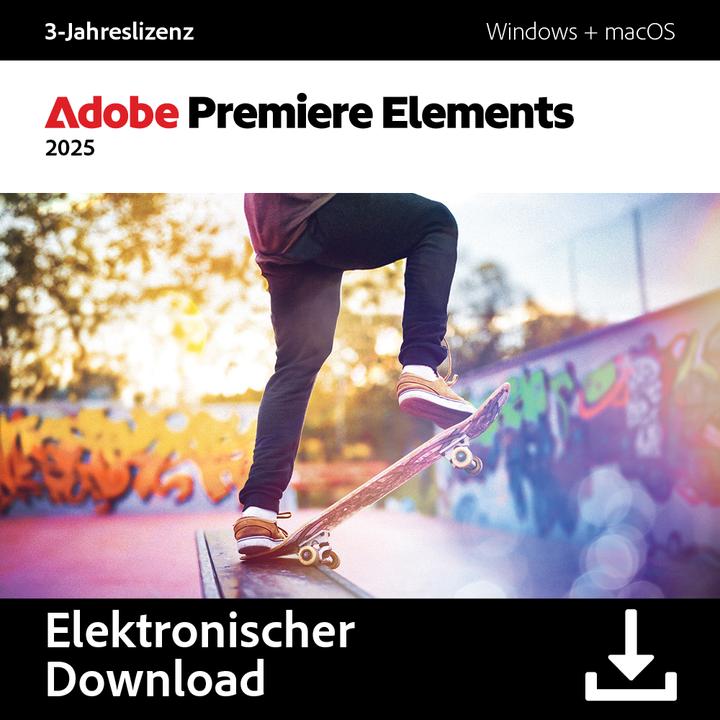 Produktbild Adobe Premiere Elements 2025 (1 User, 1 Geräte/User, 36 Monate)