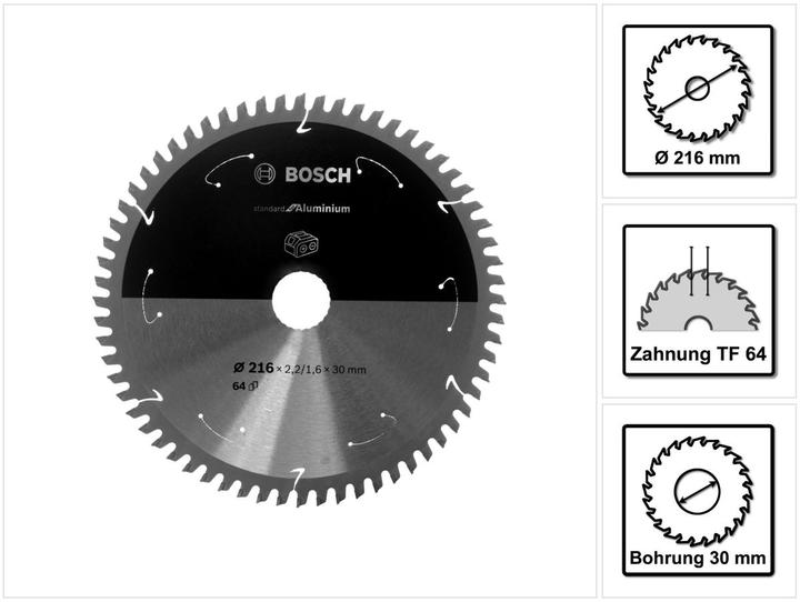 Actual product image Bosch Professional Zubehör PRO Aluminium cordless circular saw blade, 216 x 2.2 x 30 mm