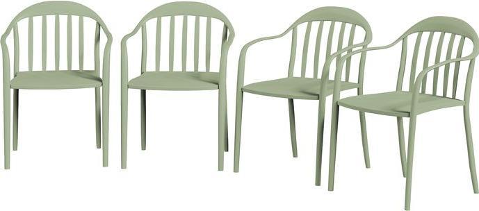 Produktbild Swisshandel24 4er Set Gartenstuhl, Kunststoff, stapelbar, bis 120 kg, Grün