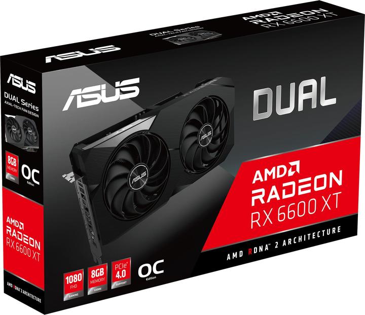 Actual product image ASUS Radeon DUAL RX 6600 XT OC Edition (8 GB)