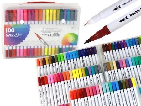 Produktbild Lean Toys Doppelseitige Marker im Organizer, 120 Farben (Mehrfarbig, 120 x)