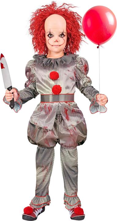 Produktbild Widmann Killer Clown Hemd, Hose, Shorts, Gürtel, Überschuhe Kinderkostüm (140)