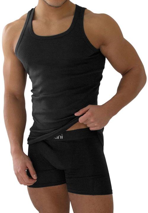 Produktbild Normani 4 Stück Herren-Unterhemd Feinripp Schwarz (4XL)