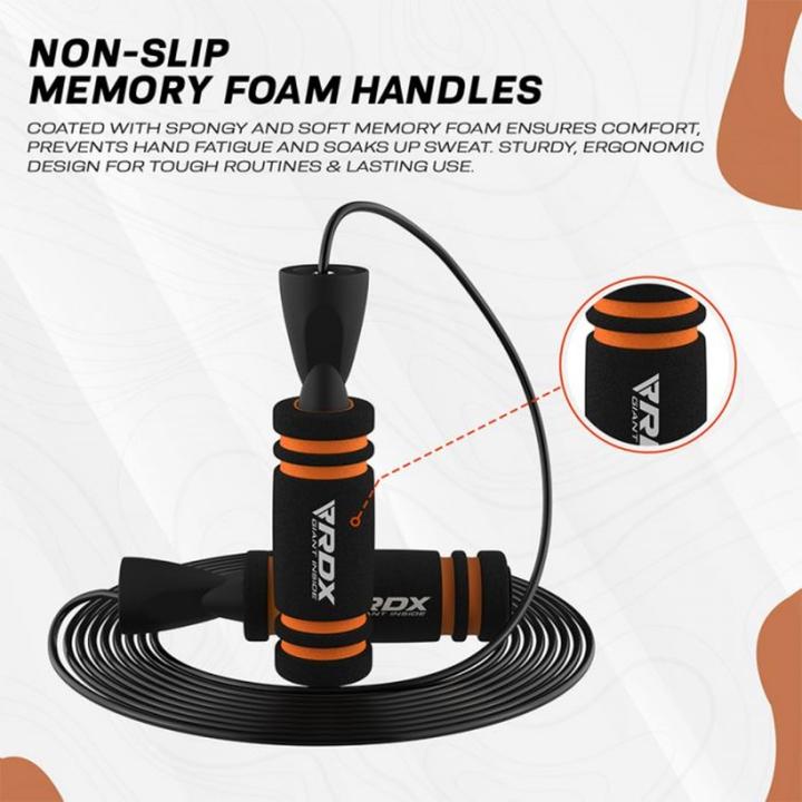 Actual product image Rdx Skipping Rope With Weight X2 Orange-10.3Ft (15756) (304 cm)