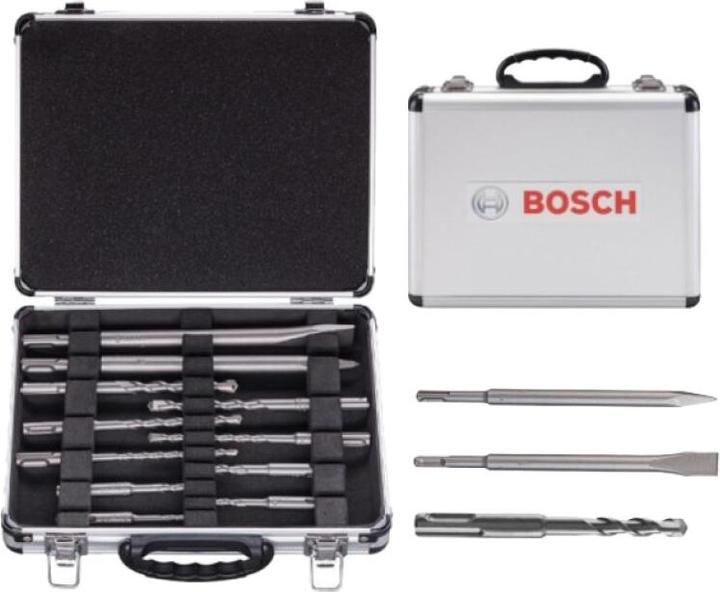 Bosch Professional Zubehör Drill and chisel set SDS-Plus 11 pieces in case (5 mm, 6 mm, 7 mm, 8 mm, 10 mm, 12 mm)