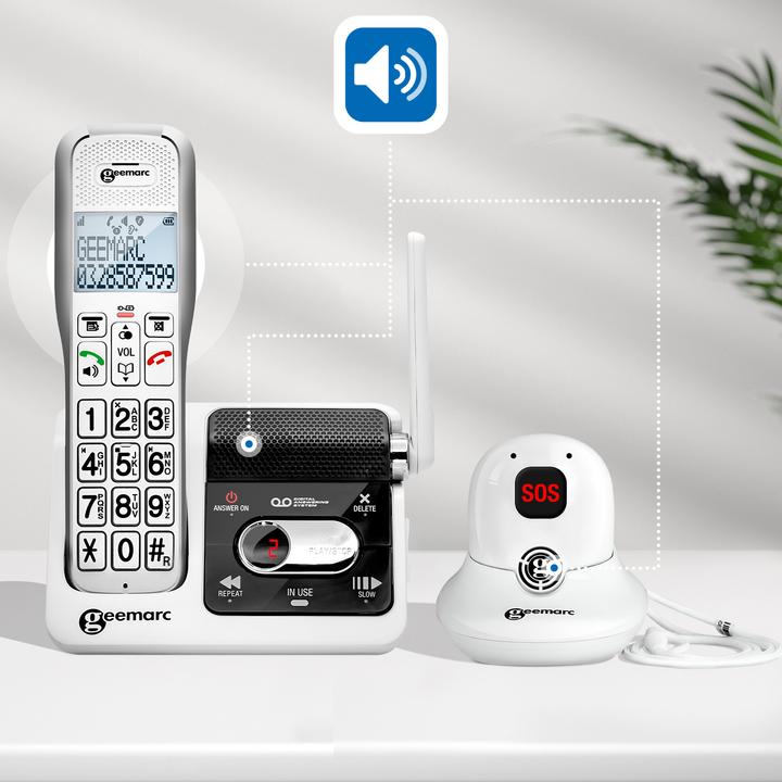Immagine prodotto Geemarc AMPLIDECT 595 SOS-PRO Telefono di emergenza con cavo Telefono di emergenza con ciondolo DECT di