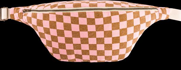 Produktbild Rose in April Bauchtasche Schachbrettmuster Karamell-Erdbeere