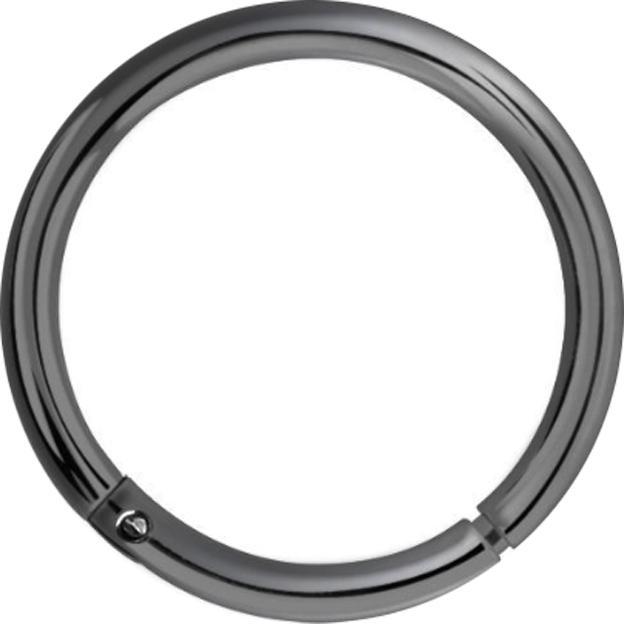 Star Piercing Micro Segmentring klappbar schwarz Ruthenium überzug (ohne Messing, 925 Sterlingsilber)