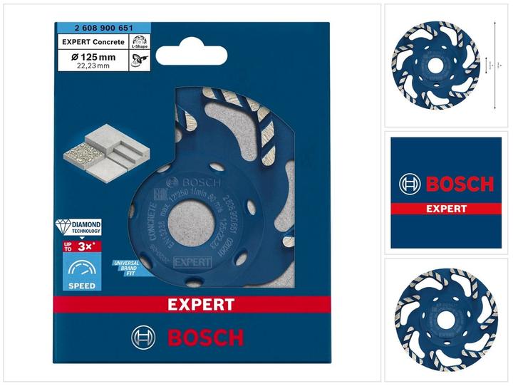 Actual product image Bosch Professional Zubehör EXPERT Concrete diamond cup wheel, 125 x 22.23 x 4.5 mm