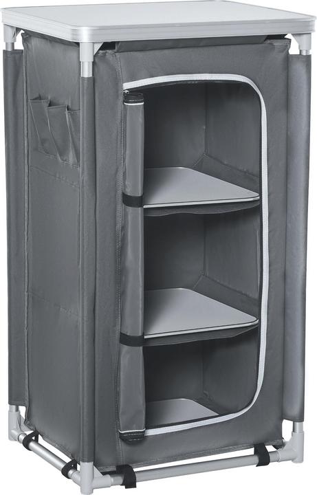 Produktbild Outsunny 2in1Campingtisch mit Arbeitsplatte und Fächern
