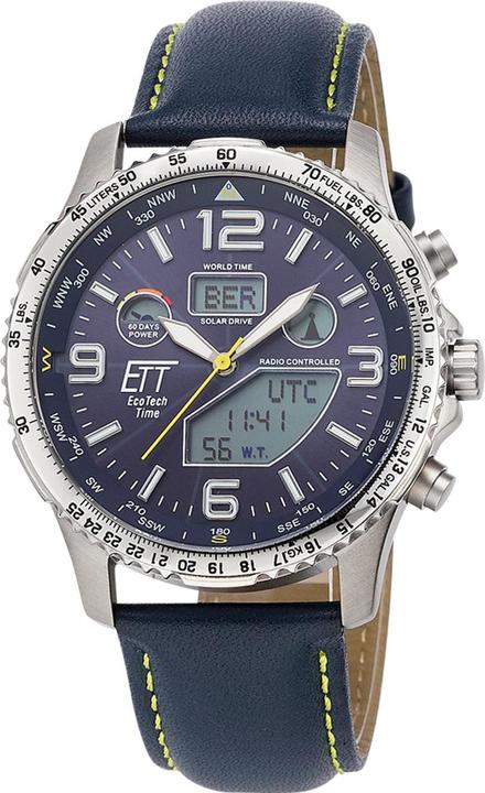Actual product image ETT EGT-11574-31L Mens Solar Titanium Radio Control Watch 43mm 10ATM (Chronograph, Radio-controlled clock, 43 mm)
