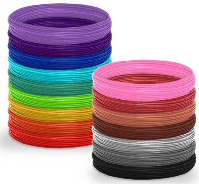 Immagine prodotto iLike ST4 75 m di filo di filamento PLA da 1,75 mm per qualsiasi penna per stampa 3D - 15 colori x 5 m (PLA, 1.75 mm, 240 g)