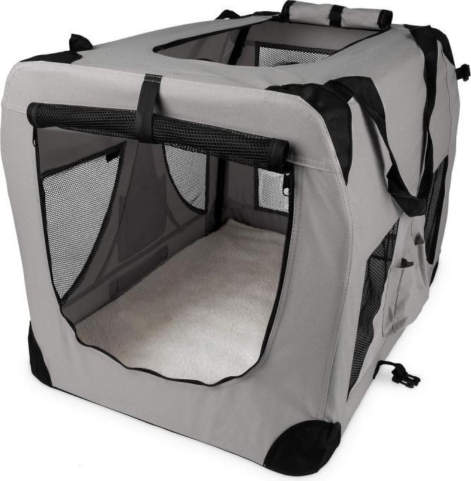 Produktbild Freezack Hunde-Transportbox Angera grau, 91.5x63.5x63.5cm (Hund, Reflektoren, Faltbar)
