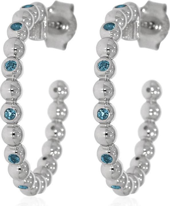 Produktbild Xen Steckcreolen mit London Blue Topas ca. 0,40 ct. rhodiniert (925 Sterling Silber)