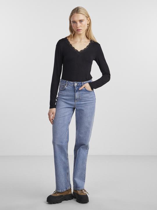 Actual product image Pieces Pcbarbera Ls Lace Top Noos Bc (XS)