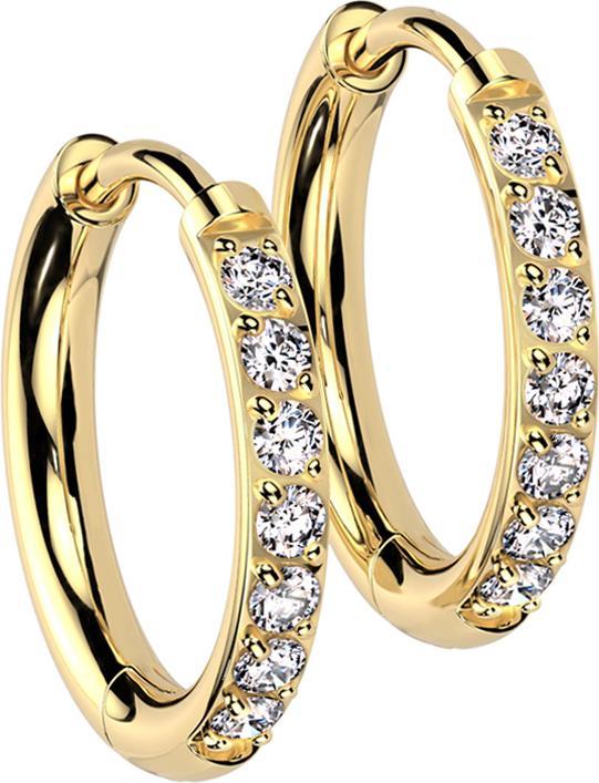 Produktbild Star Piercing Ohrring vergoldet Kristalle silber (ohne Messing, Titan G23)